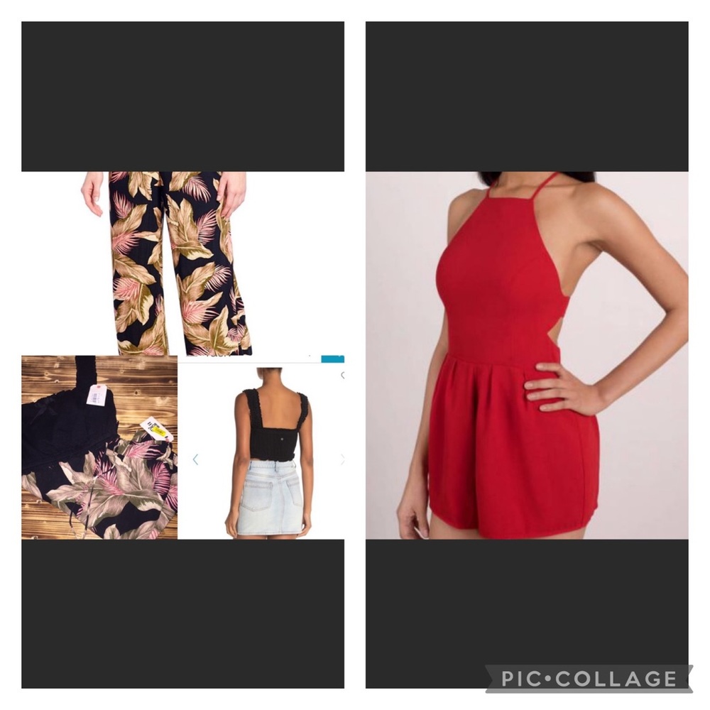 Lot of Tobi blue romper M and Roxy top and pants M